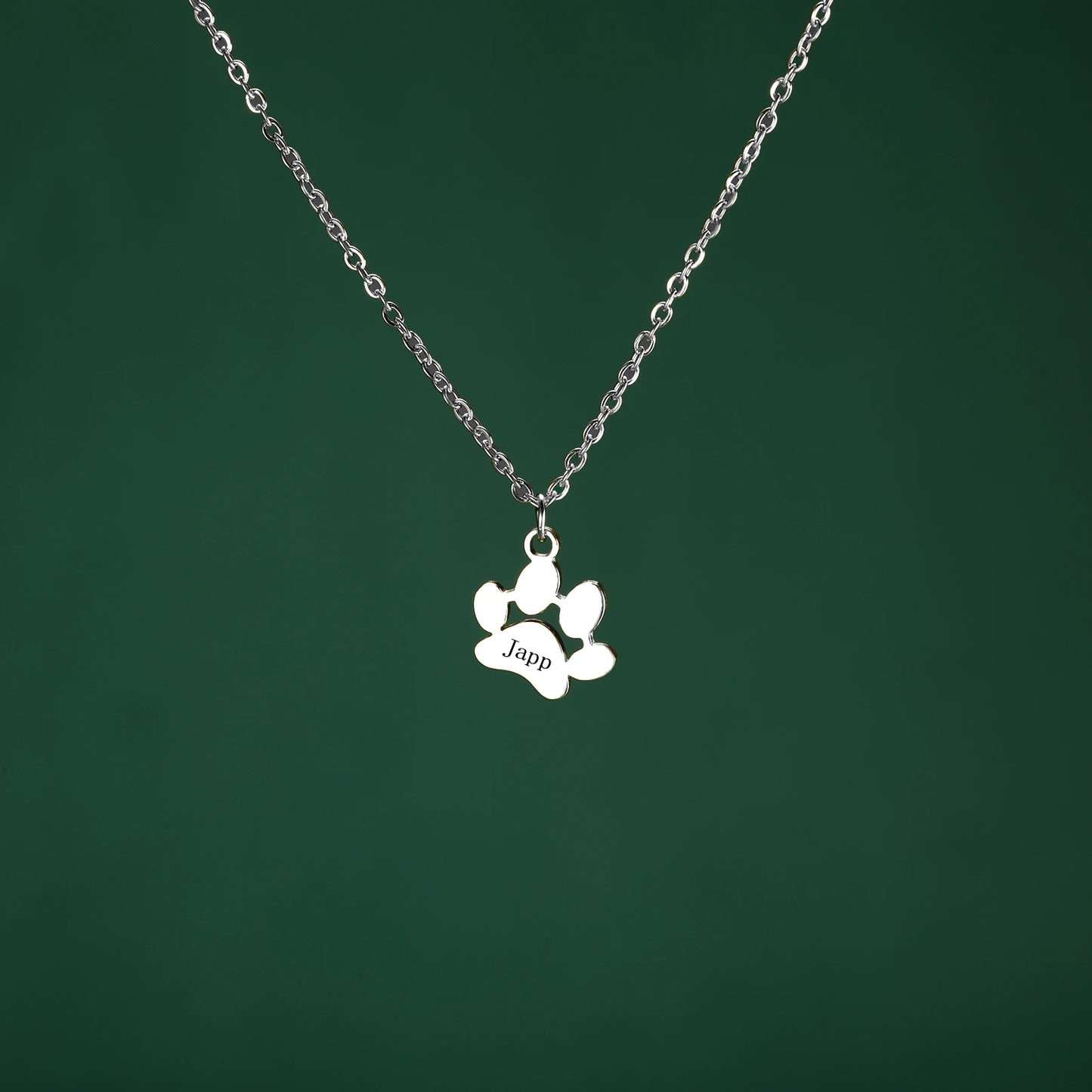 Personalizable Stainless Steel Paw Necklace