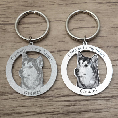 Personalizable Pet Photo Engraved Keychain