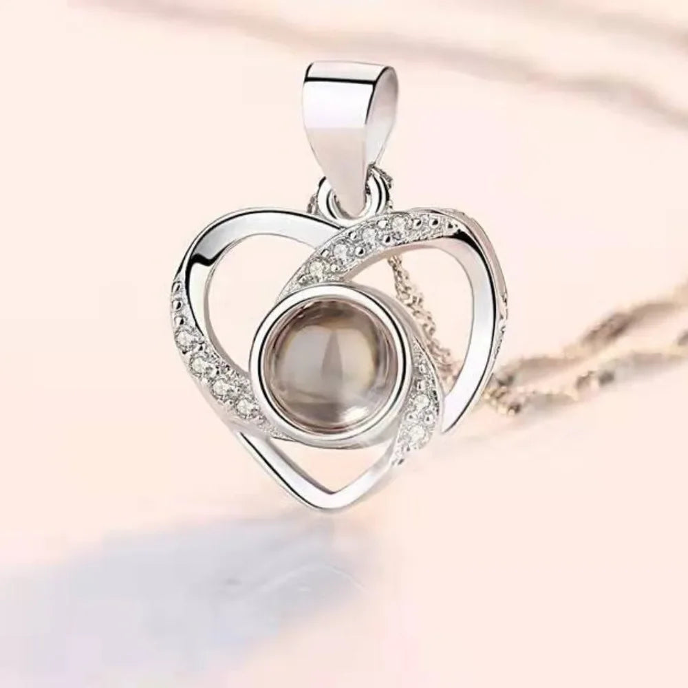 Personalizable Heart Photo Memorial Pendant Necklace