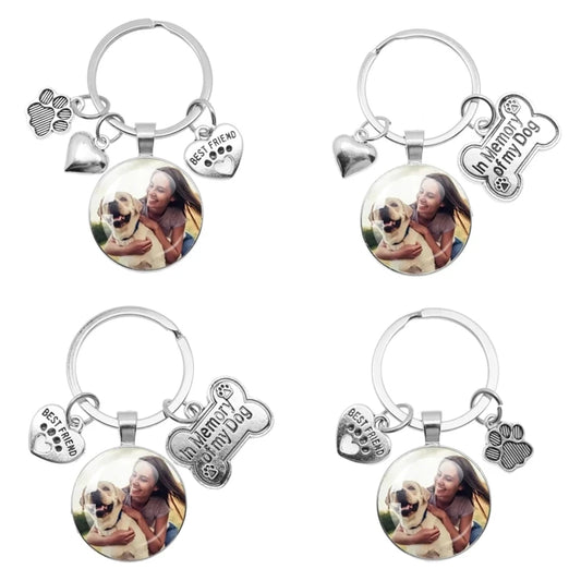 Personalizable Pet Photo Heart Claw Pendant Keychain