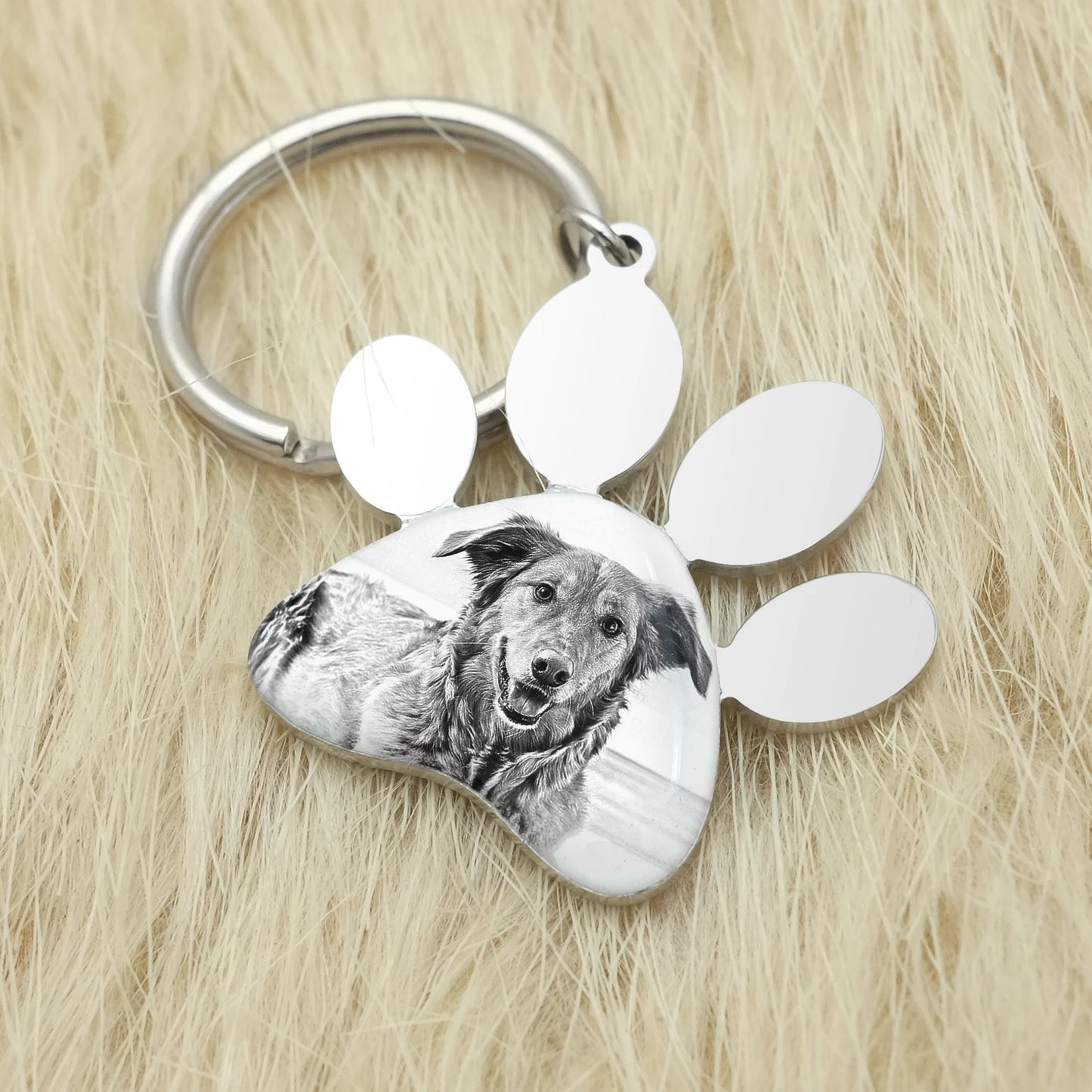 Personalizable Pet Photo Engraved Keychain