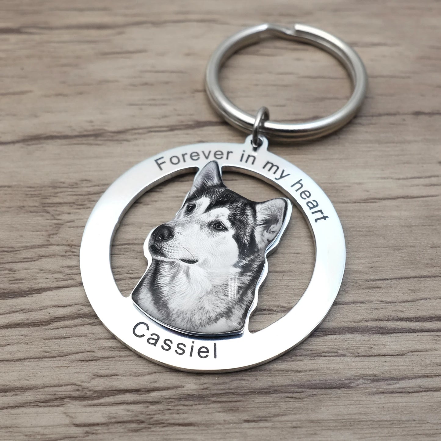 Personalizable Pet Photo Engraved Keychain