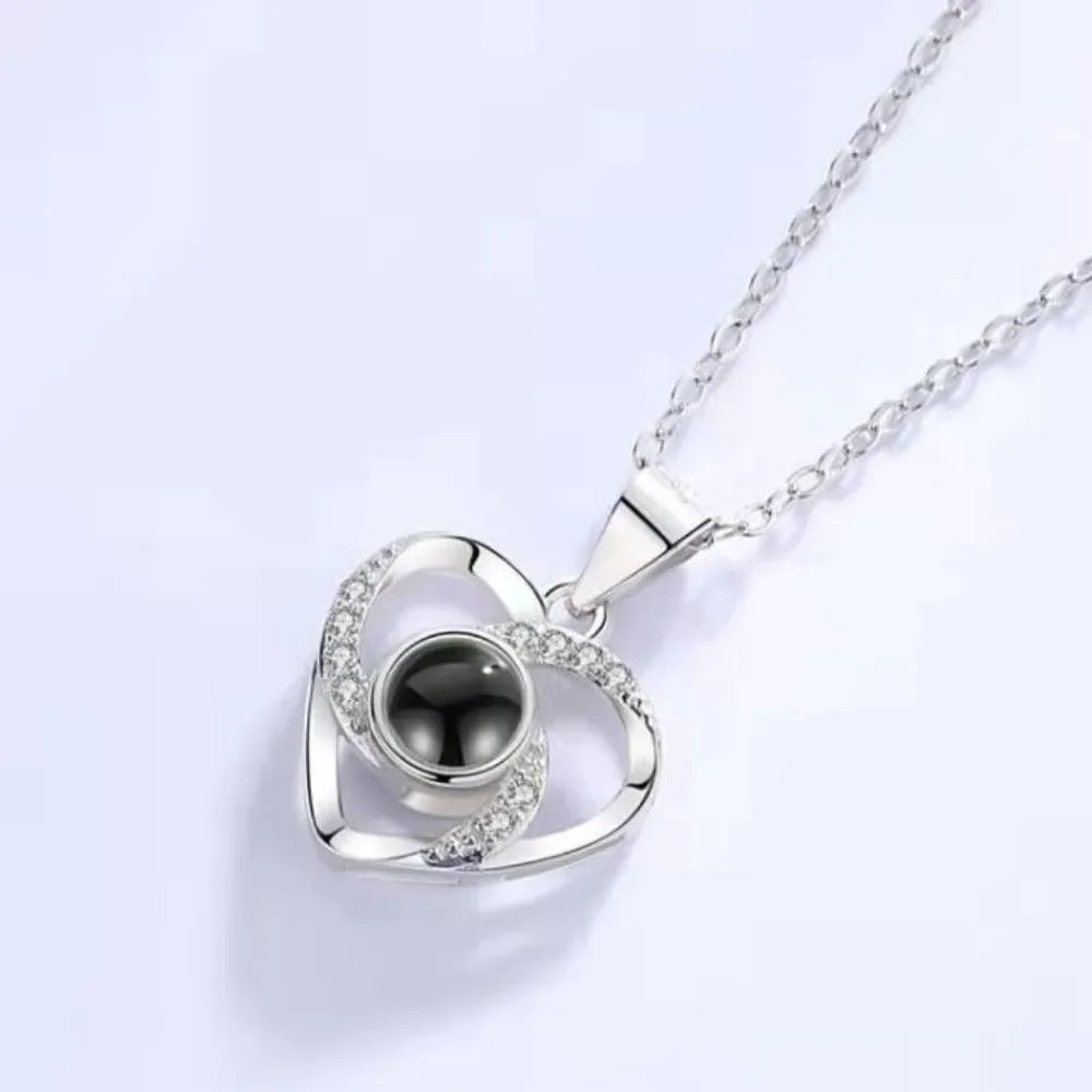 Personalizable Heart Photo Memorial Pendant Necklace