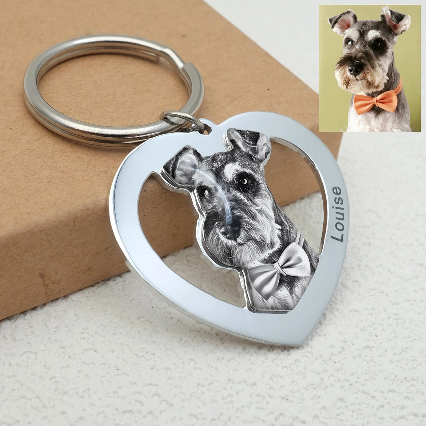 Personalizable Pet Photo Engraved Keychain