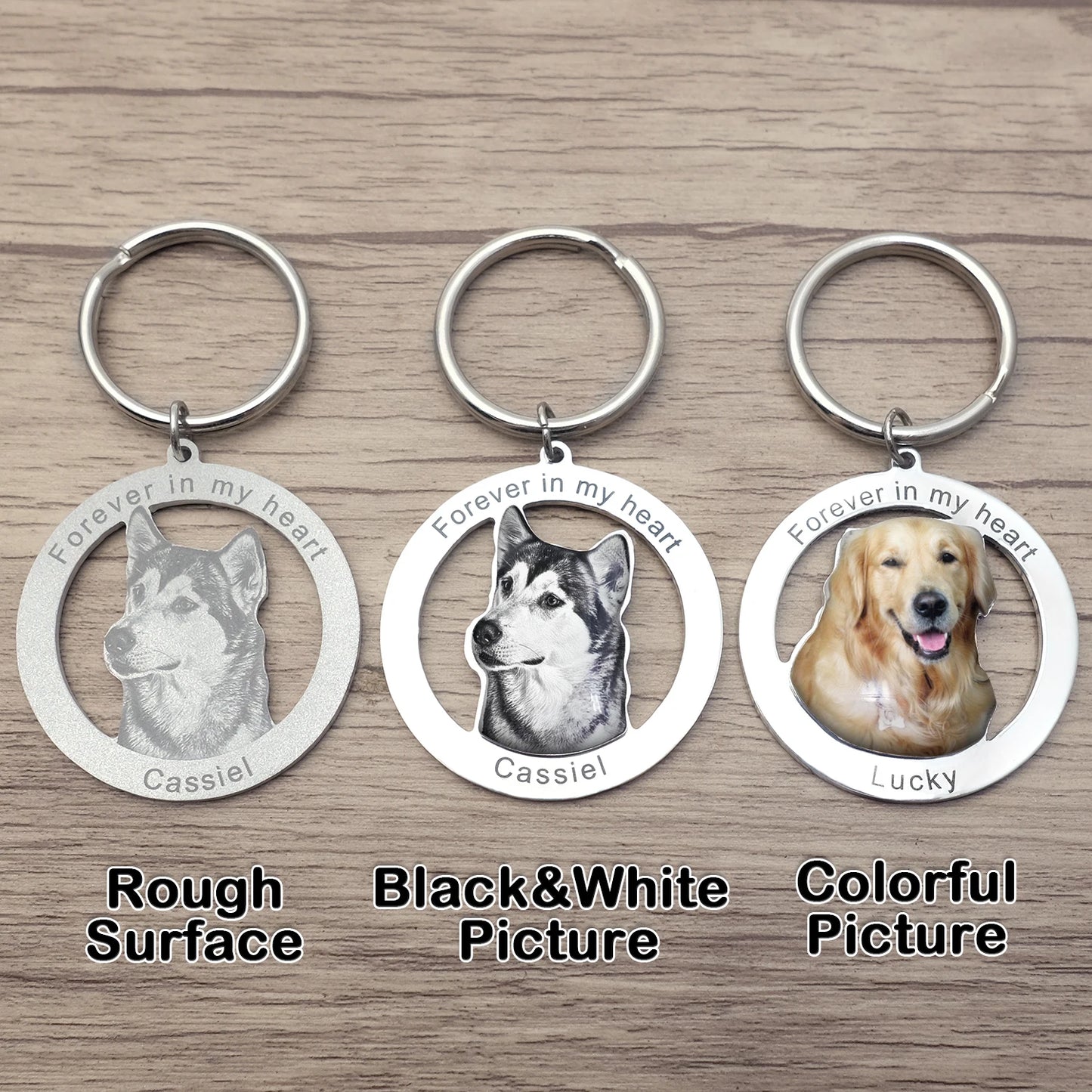 Personalizable Pet Photo Engraved Keychain