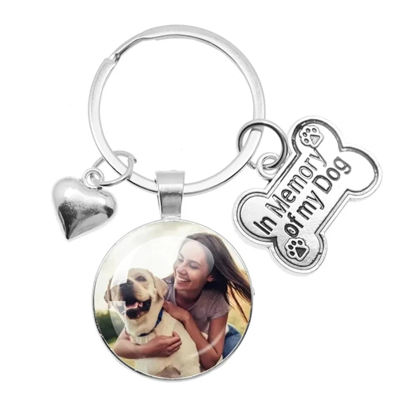 Personalizable Pet Photo Heart Claw Pendant Keychain