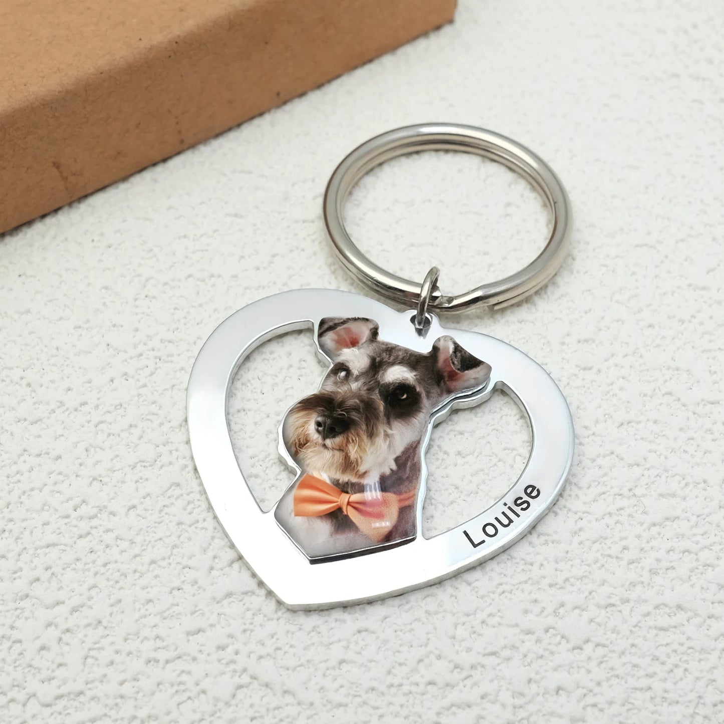 Personalizable Pet Photo Engraved Keychain