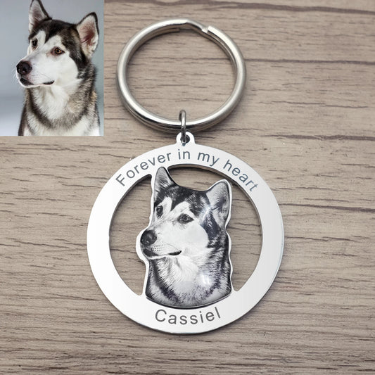 Personalizable Pet Photo Engraved Keychain