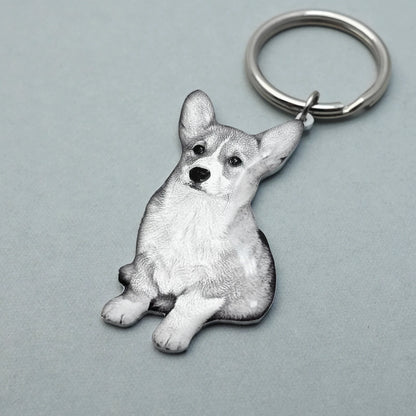 Personalizable Pet Photo Engraved Keychain