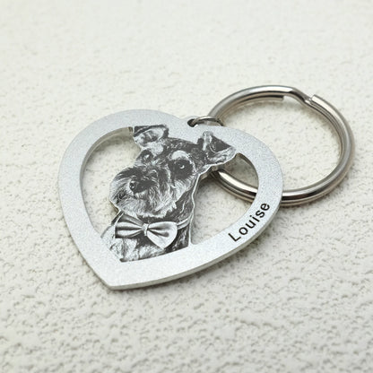 Personalizable Pet Photo Engraved Keychain