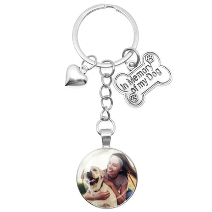 Personalizable Pet Photo Heart Claw Pendant Keychain