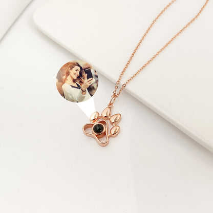 Personalizable Paw Photo Memorial Pendant Necklace